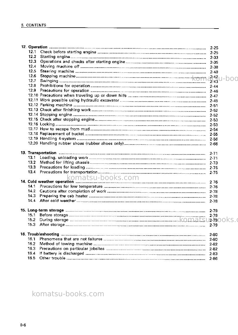 Komatsu pc75uu-3jpn Operation manual cover Page 7 Komatsu pc75uu-3jpn Operation manual cover Page 7