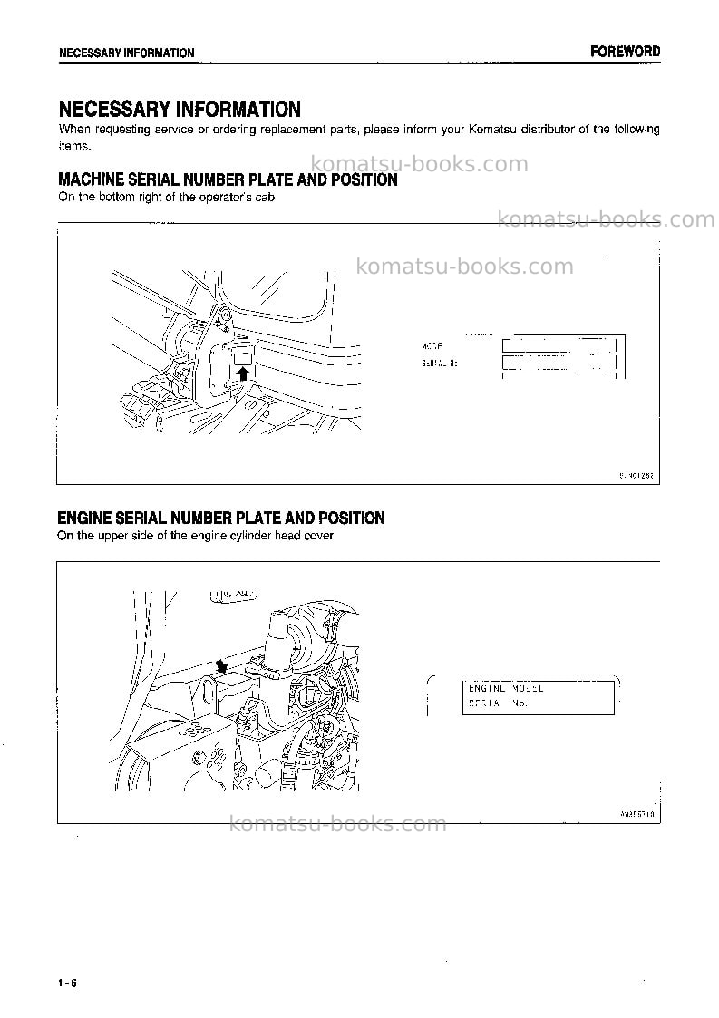 Komatsu pc20mr-1jpn Operation manual cover Page 7 Komatsu pc20mr-1jpn Operation manual cover Page 7