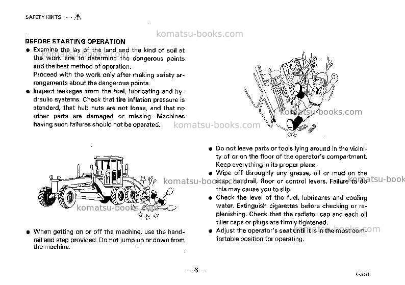 Komatsu gd705a-4jpn-for usa Operation manual cover Page 7