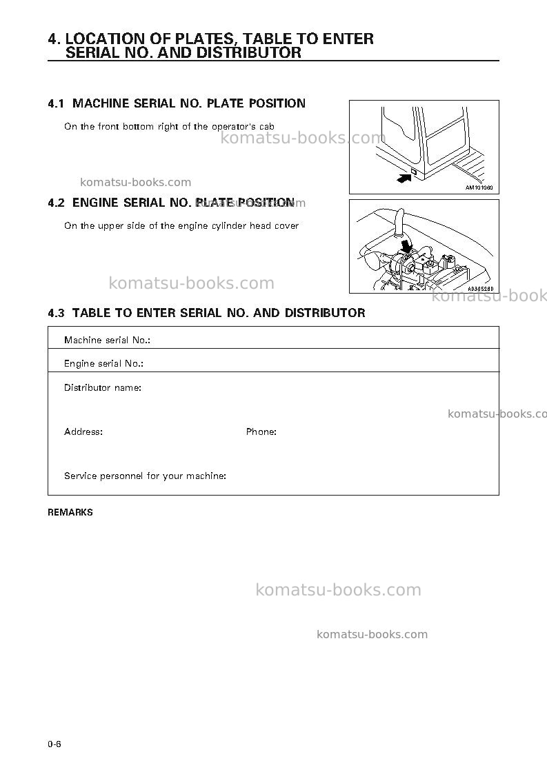 Komatsu pc100l-6jpn Operation manual cover Page 7 Komatsu pc100l-6jpn Operation manual cover Page 7