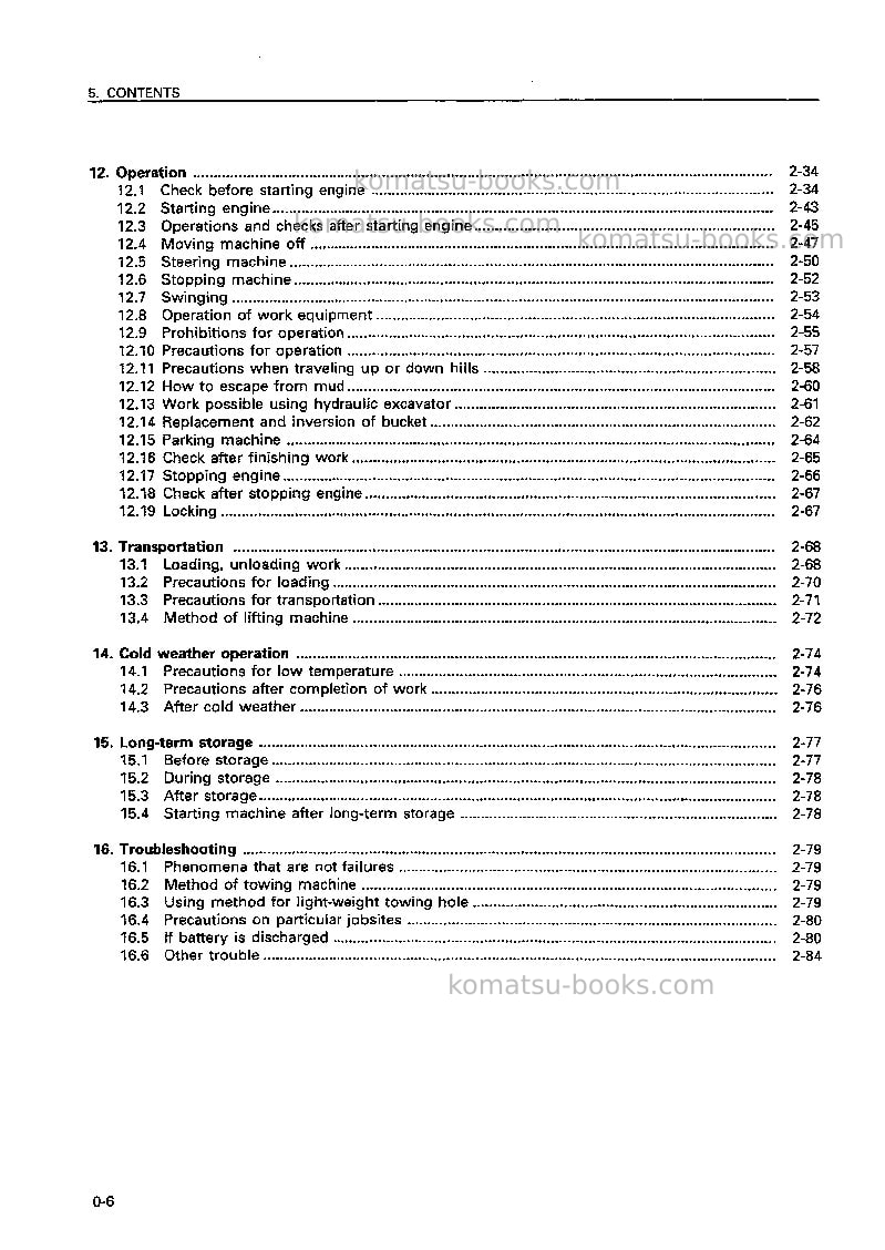 Komatsu pc220lc-6jpn-excel Operation manual cover Page 7 Komatsu pc220lc-6jpn-excel Operation manual cover Page 7