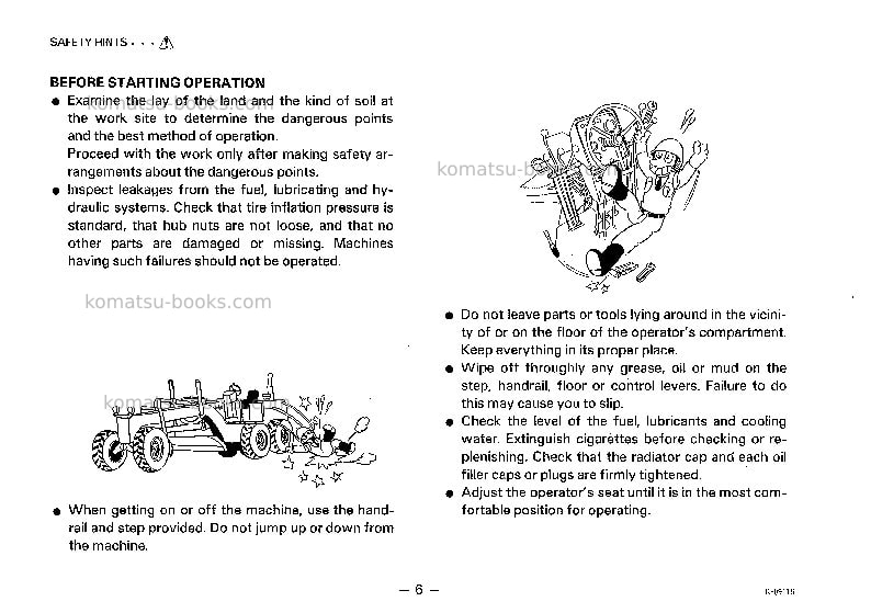 Komatsu gd655a-3jpn Operation manual cover Page 7 Komatsu gd655a-3jpn Operation manual cover Page 7