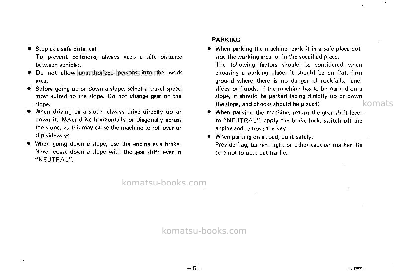 Komatsu jv06hm-2jpn Operation manual cover Page 7 Komatsu jv06hm-2jpn Operation manual cover Page 7