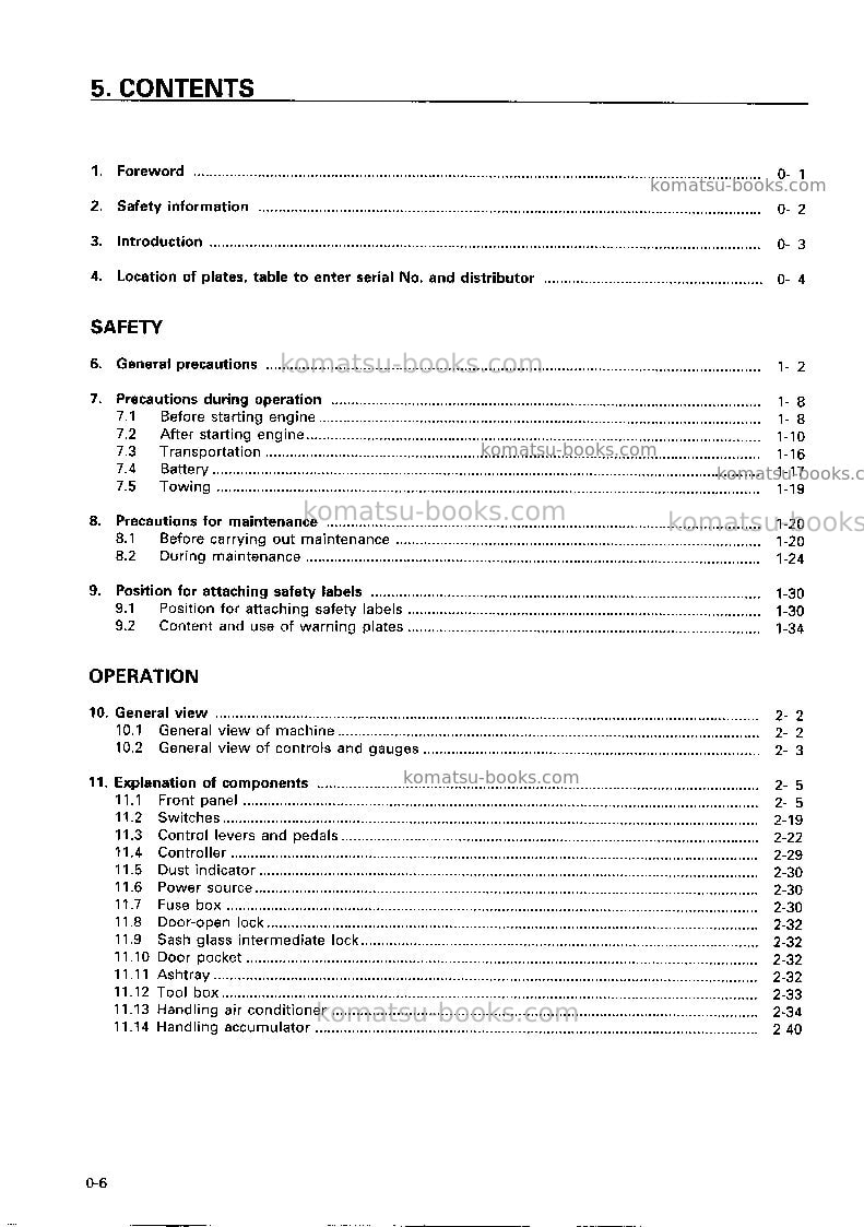 Komatsu d475a-3jpn Operation manual cover Page 7 Komatsu d475a-3jpn Operation manual cover Page 7