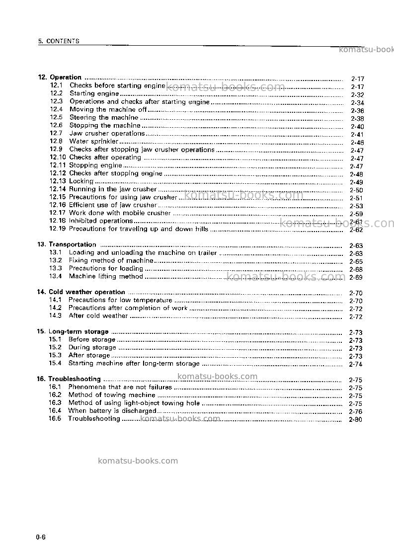 Komatsu br350jg-1jpn Operation manual cover Page 7