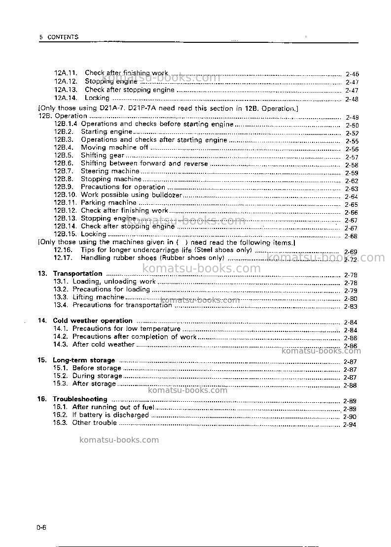 Komatsu d20a-7jpn Operation manual cover Page 7 Komatsu d20a-7jpn Operation manual cover Page 7