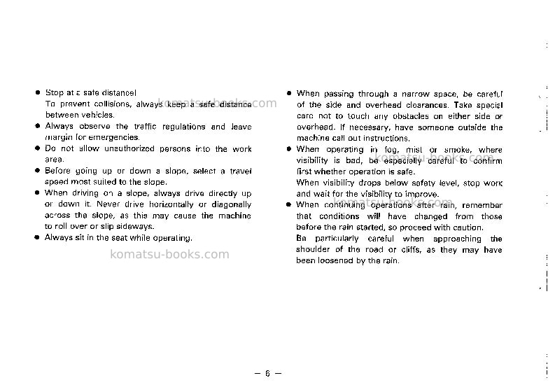 Komatsu jv40cr-2jpn Operation manual cover Page 7 Komatsu jv40cr-2jpn Operation manual cover Page 7