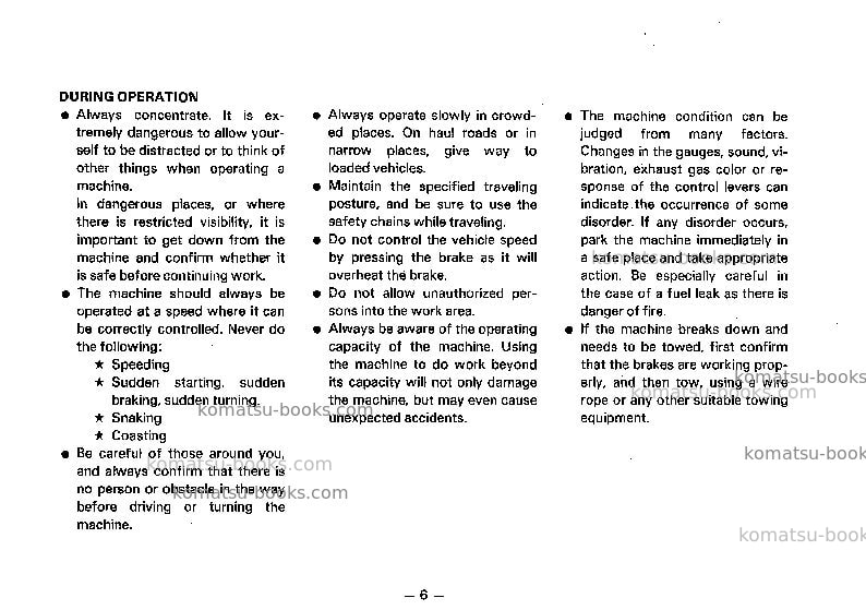 Komatsu gs360-2jpn Operation manual cover Page 7 Komatsu gs360-2jpn Operation manual cover Page 7