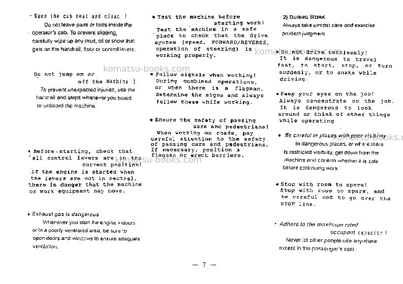 Komatsu cs360-2jpn Operation manual cover Page 7 Komatsu cs360-2jpn Operation manual cover Page 7