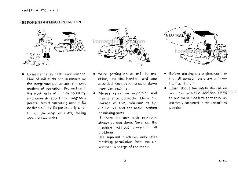 Komatsu jv100wp-1jpn Operation manual cover Page 7 Komatsu jv100wp-1jpn Operation manual cover Page 7