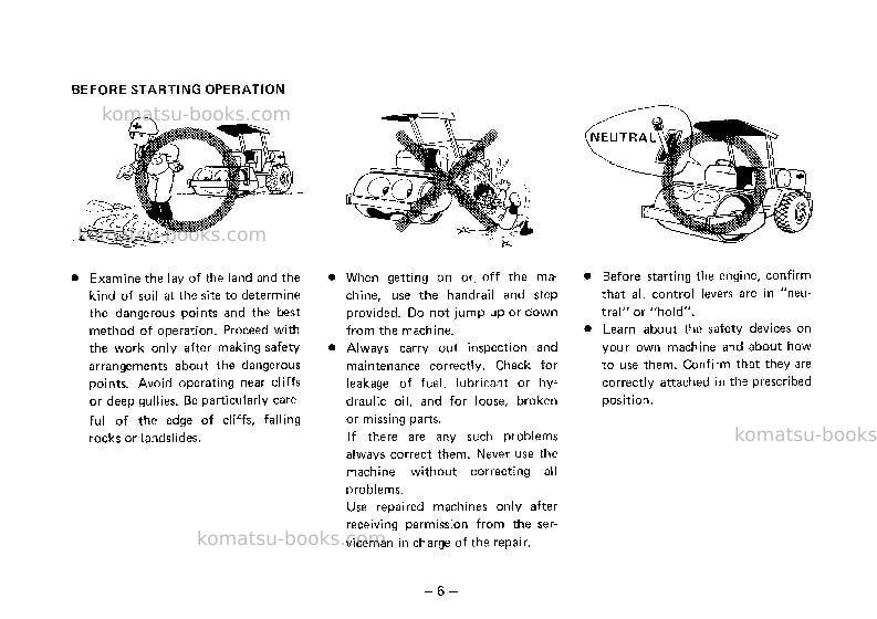 Komatsu jv100a-1jpn Operation manual cover Page 7 Komatsu jv100a-1jpn Operation manual cover Page 7