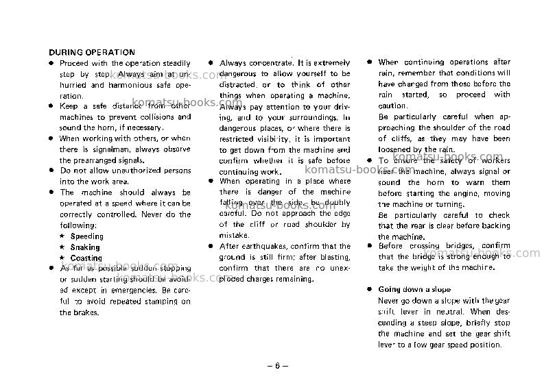 Komatsu jv100-1jpn Operation manual cover Page 7