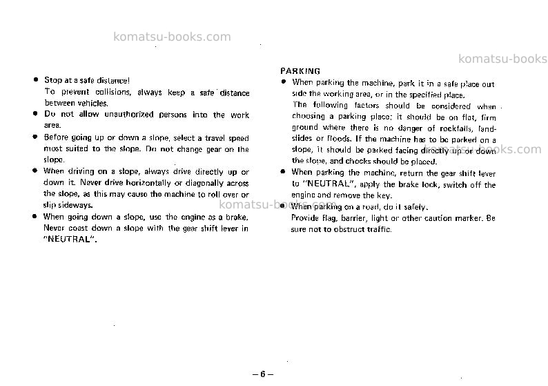 Komatsu jv28-1jpn Operation manual cover Page 7
