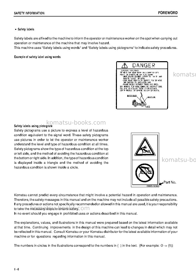 Komatsu hd405-6jpn Operation manual cover Page 7