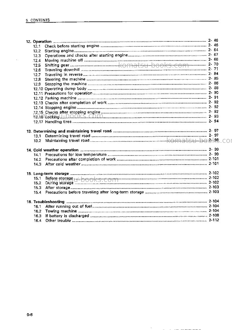 Komatsu hd465-5jpn Operation manual cover Page 7 Komatsu hd465-5jpn Operation manual cover Page 7