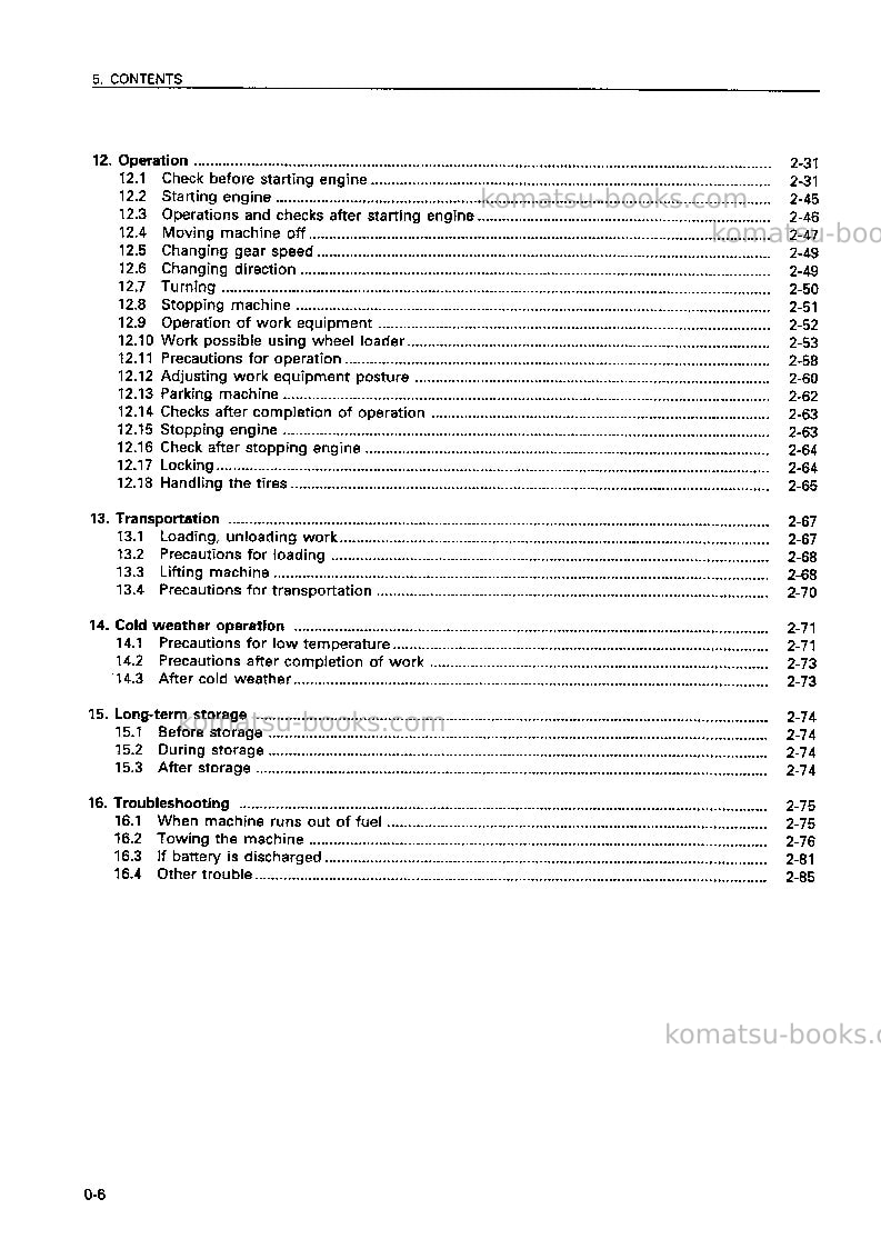 Komatsu wa420-3jpn Operation manual cover Page 7