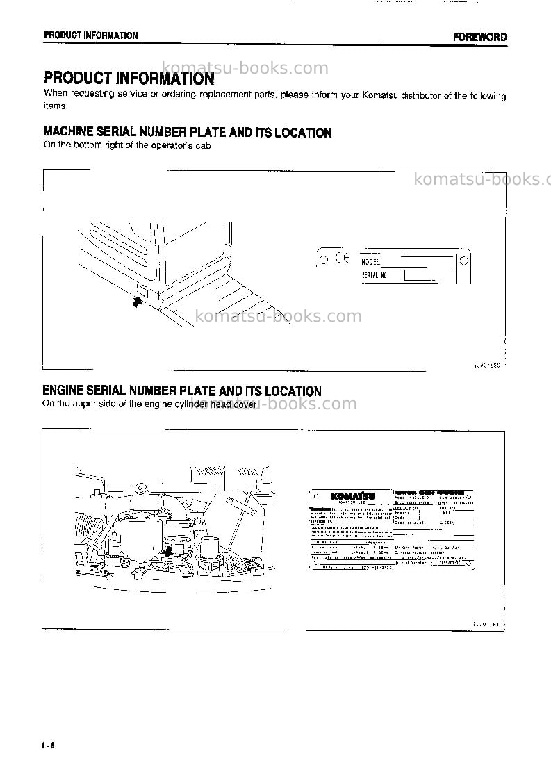 Komatsu pc60-7jpn Operation manual cover Page 7
