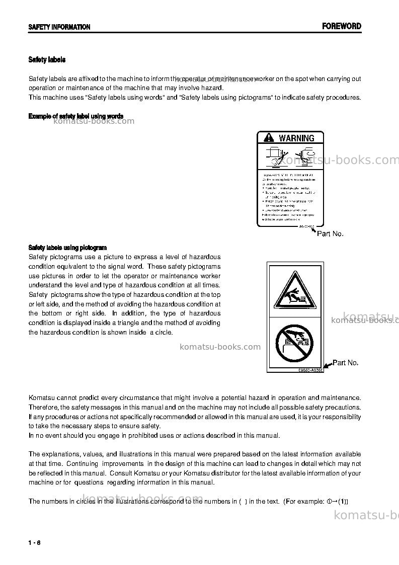 Komatsu pc20mrx-1jpn Operation manual cover Page 7 Komatsu pc20mrx-1jpn Operation manual cover Page 7