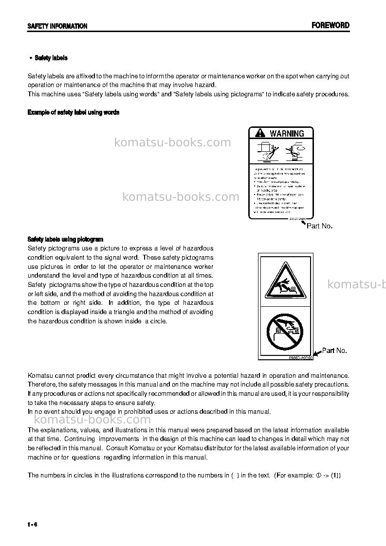 Komatsu pc30mr-1jpn Operation manual cover Page 7 Komatsu pc30mr-1jpn Operation manual cover Page 7