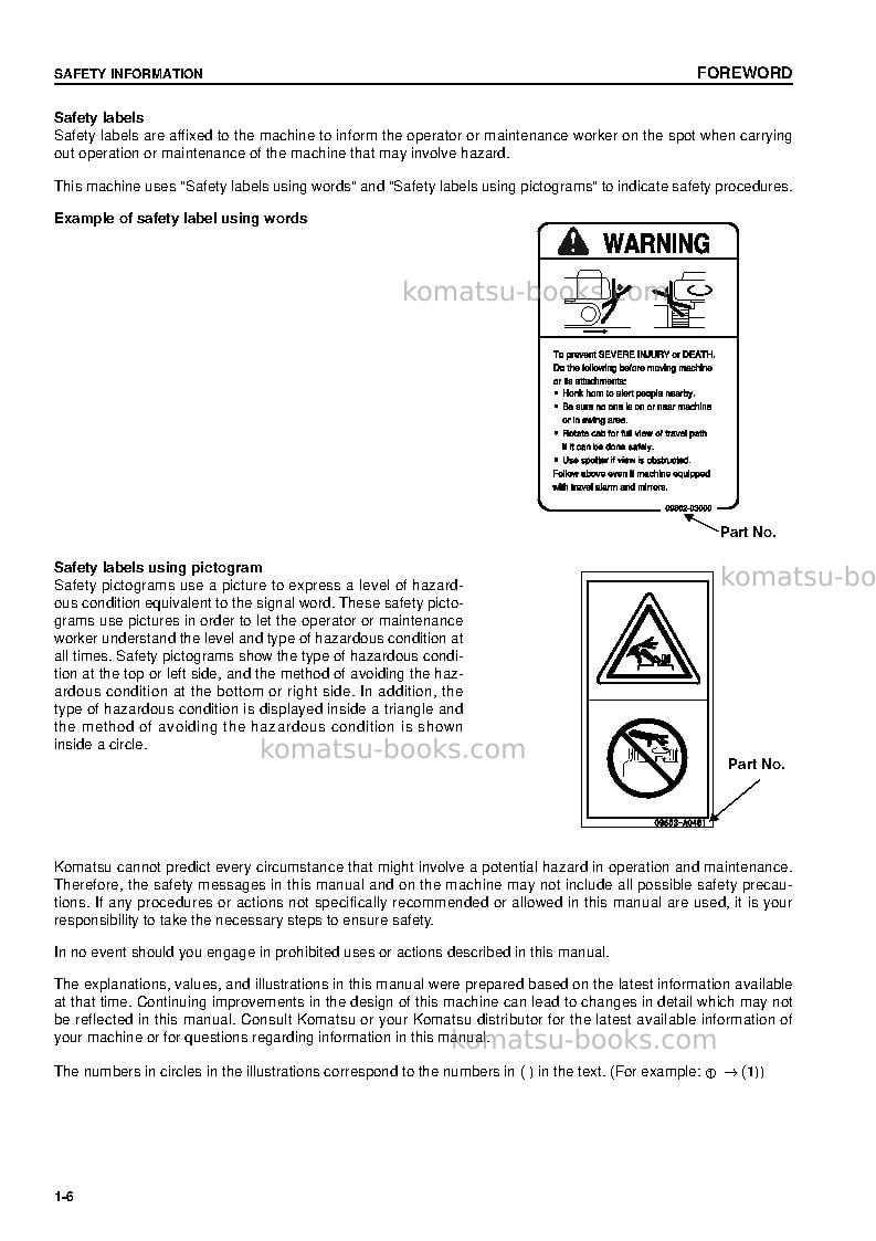 Komatsu cd60r-1jpn Operation manual cover Page 7 Komatsu cd60r-1jpn Operation manual cover Page 7