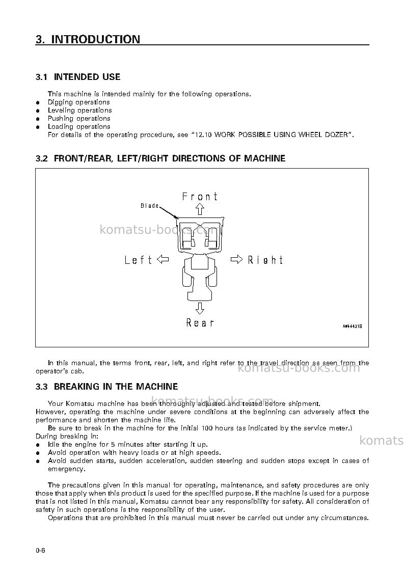 Komatsu wd500-3jpn Operation manual cover Page 7