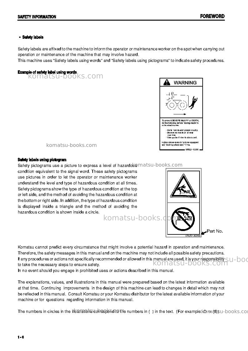 Komatsu gd555-3jpn-for n. america Operation manual cover Page 7 Komatsu gd555-3jpn-for n. america Operation manual cover Page 7