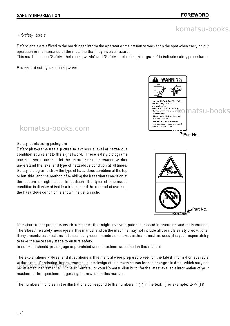 Komatsu cd110r-1jpn Operation manual cover Page 7 Komatsu cd110r-1jpn Operation manual cover Page 7