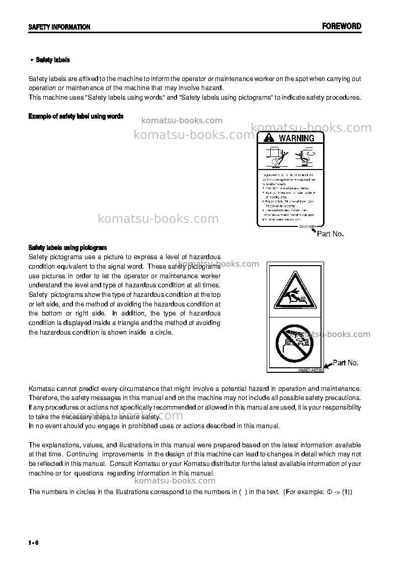 Komatsu d39ex-21jpn Operation manual cover Page 7 Komatsu d39ex-21jpn Operation manual cover Page 7