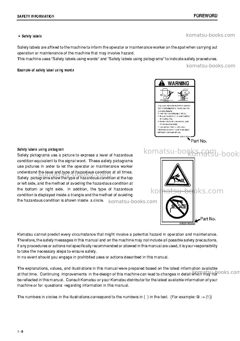 Komatsu pc58uu-3jpn Operation manual cover Page 7 Komatsu pc58uu-3jpn Operation manual cover Page 7