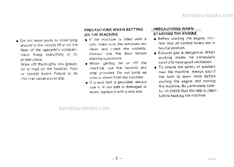 Komatsu wa70-1jpn Operation manual cover Page 7 Komatsu wa70-1jpn Operation manual cover Page 7