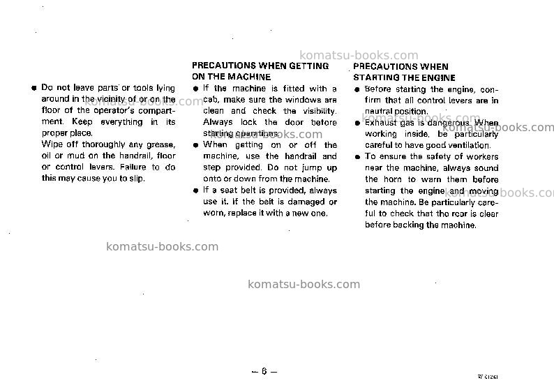 Komatsu wa200-1jpn Operation manual cover Page 7 Komatsu wa200-1jpn Operation manual cover Page 7