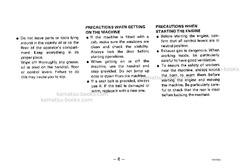 Komatsu wa300-1jpn-c spec Operation manual cover Page 7 Komatsu wa300-1jpn-c spec Operation manual cover Page 7