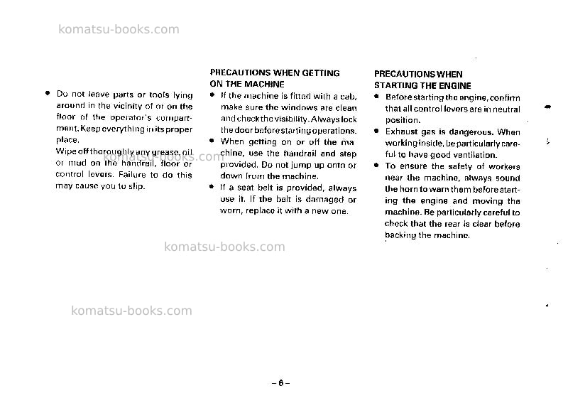 Komatsu wf450t-1jpn Operation manual cover Page 7