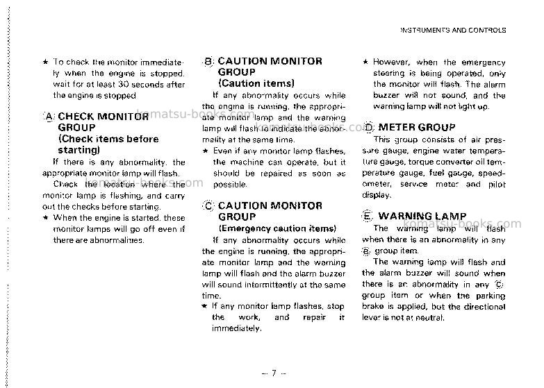 Komatsu wa500-1jpn Operation manual cover Page 7 Komatsu wa500-1jpn Operation manual cover Page 7