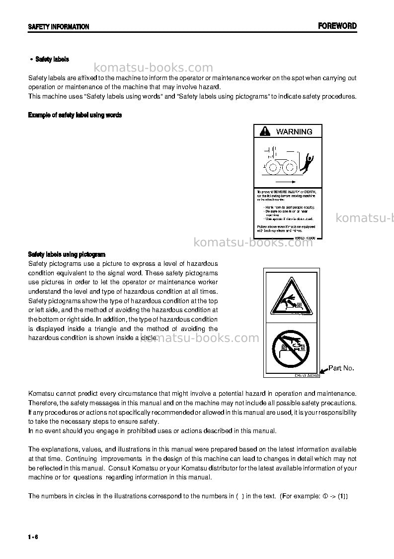 Komatsu gd675-3jpn-a Operation manual cover Page 7 Komatsu gd675-3jpn-a Operation manual cover Page 7