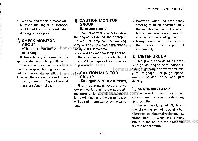 Komatsu wa600-1jpn Operation manual cover Page 7 Komatsu wa600-1jpn Operation manual cover Page 7