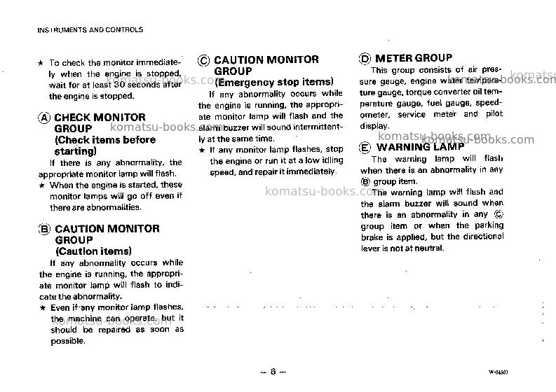 Komatsu wa800-2jpn Operation manual cover Page 7 Komatsu wa800-2jpn Operation manual cover Page 7