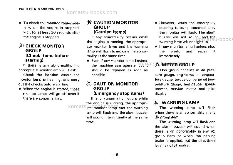 Komatsu wa800-2jpn Operation manual cover Page 7 Komatsu wa800-2jpn Operation manual cover Page 7
