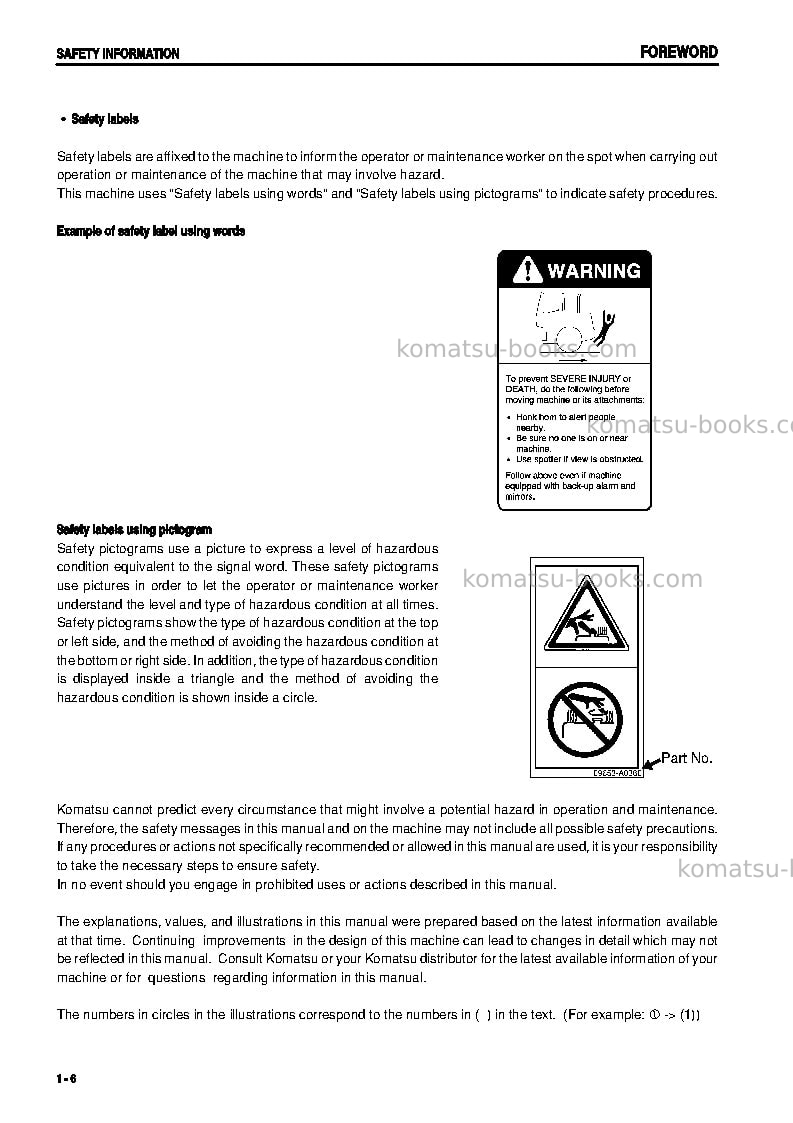 Komatsu wa400-5jpn Operation manual cover Page 7