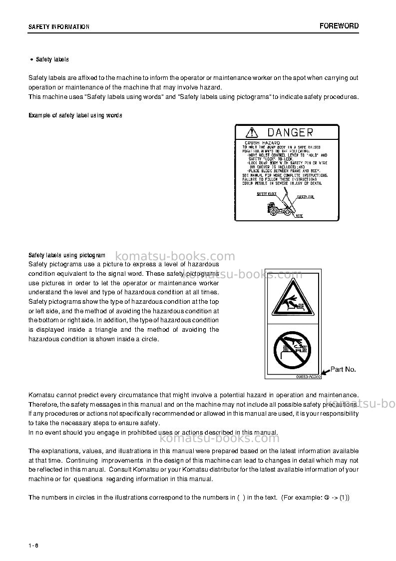 Komatsu hm350-1jpn Operation manual cover Page 7