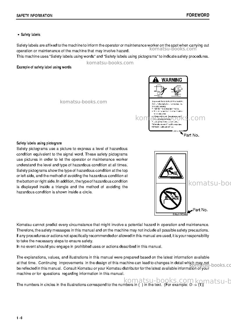Komatsu pc750-7jpn Operation manual cover Page 7 Komatsu pc750-7jpn Operation manual cover Page 7