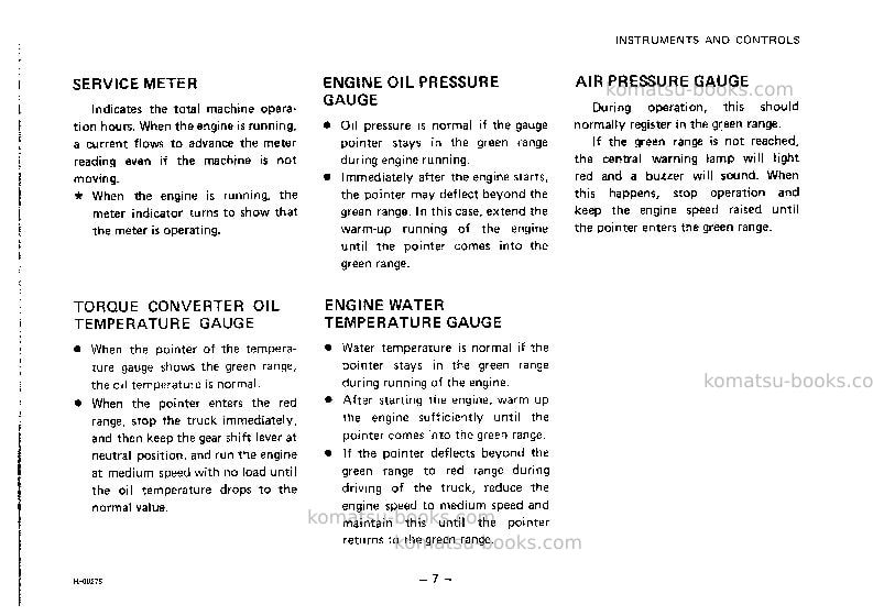 Komatsu hd325-5jpn Operation manual cover Page 7