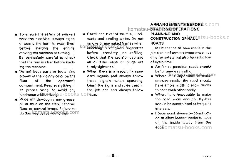 Komatsu hd205-3jpn Operation manual cover Page 7 Komatsu hd205-3jpn Operation manual cover Page 7