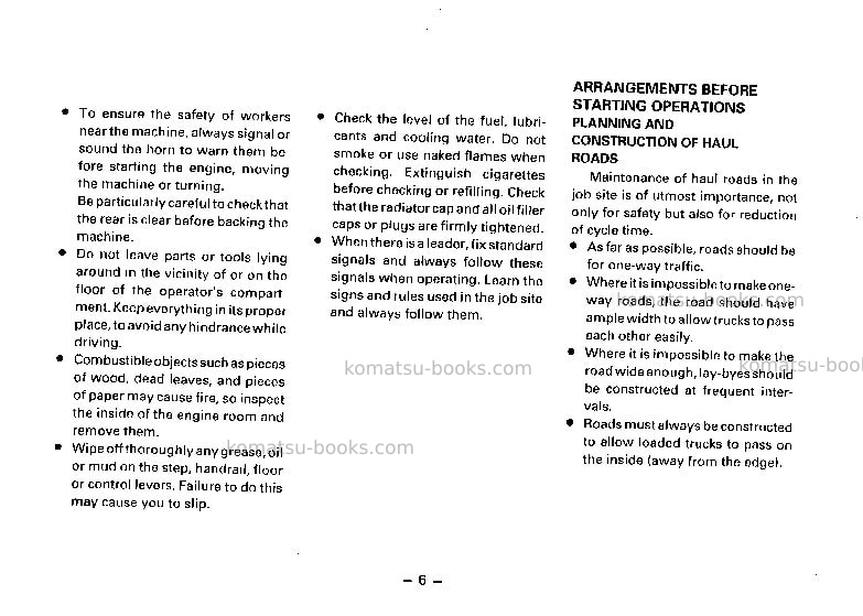 Komatsu hd205-3jpn Operation manual cover Page 7