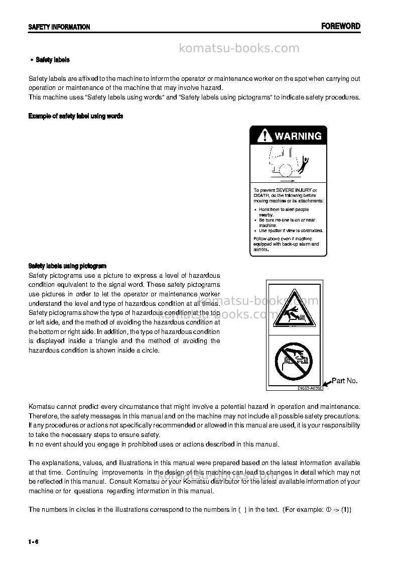 Komatsu wa250l-5jpn Operation manual cover Page 7