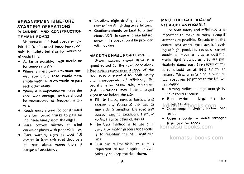 Komatsu hd465-3jpn Operation manual cover Page 7 Komatsu hd465-3jpn Operation manual cover Page 7