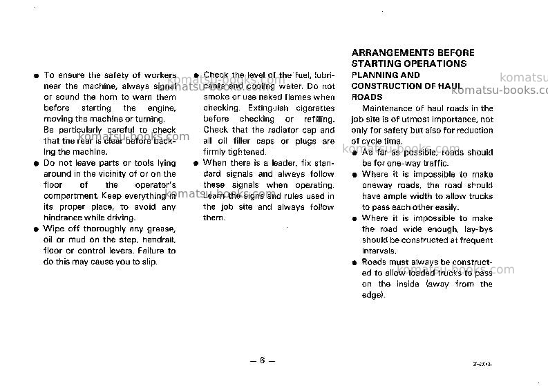 Komatsu hd785-2jpn--40c degree Operation manual cover Page 7