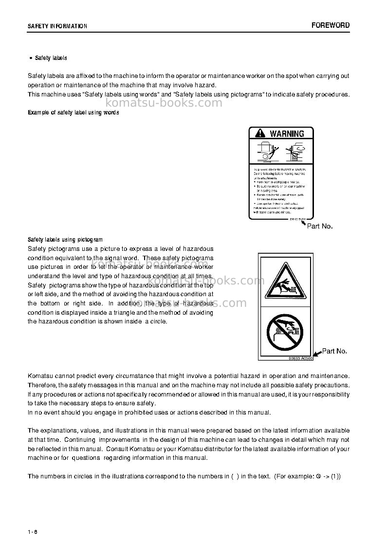Komatsu pc78mr-6jpn Operation manual cover Page 7 Komatsu pc78mr-6jpn Operation manual cover Page 7