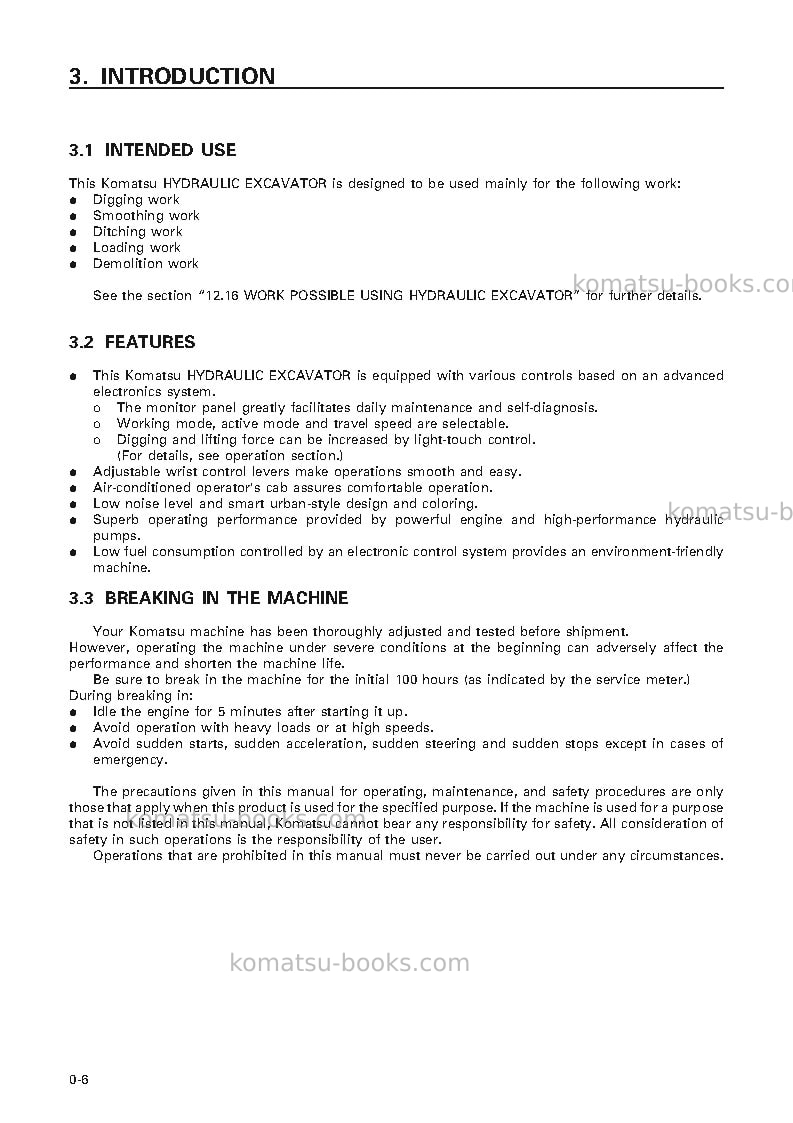 Komatsu pc120-6jpn Operation manual cover Page 7 Komatsu pc120-6jpn Operation manual cover Page 7