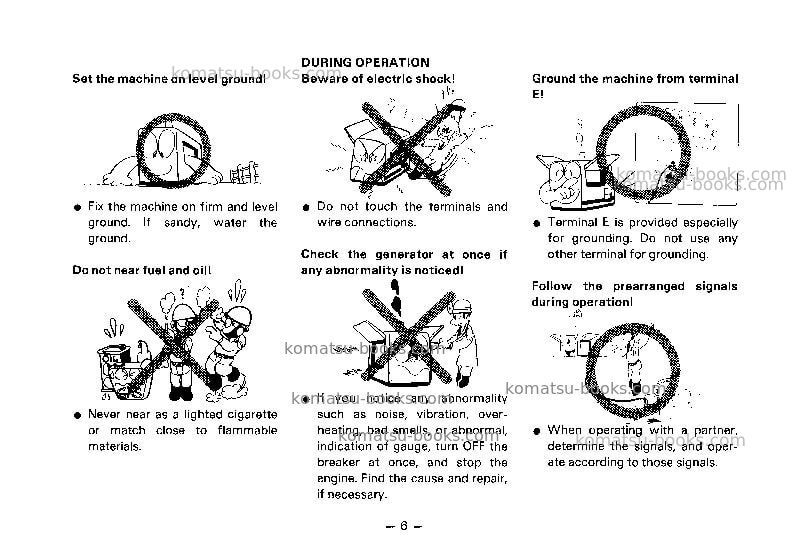 Komatsu eg33bs-1jpn Operation manual cover Page 7 Komatsu eg33bs-1jpn Operation manual cover Page 7
